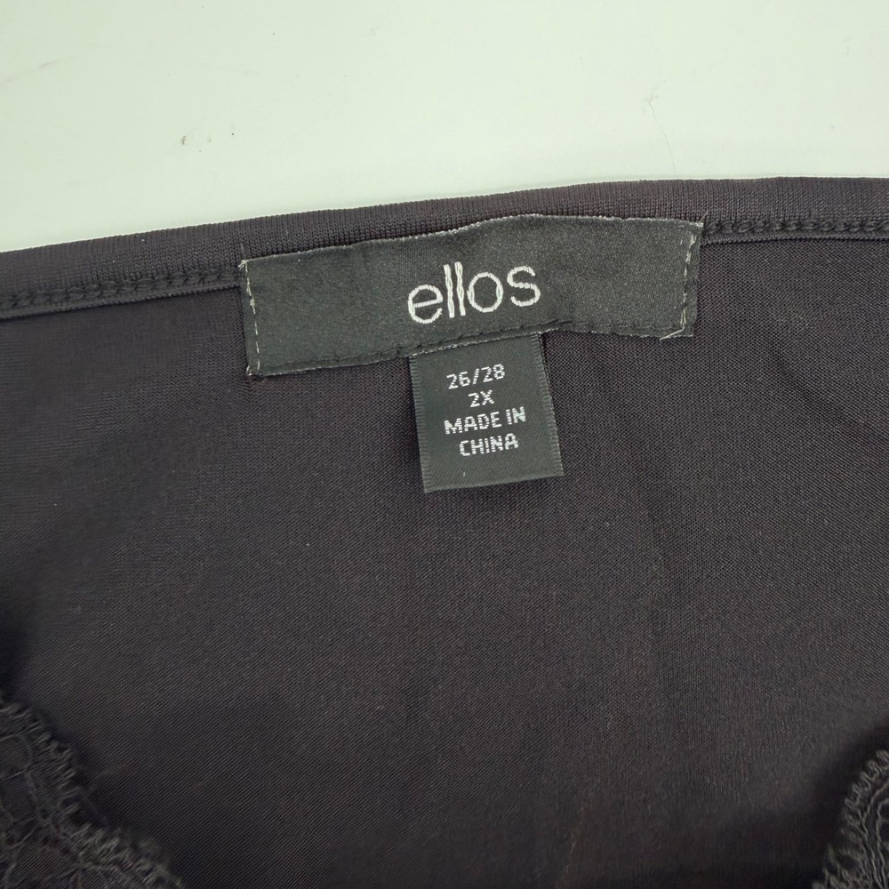 ellos Black Lace Trim Camisole‎ 2X 26/28 Stretch Romantic Tank Top - Picture 5 of 10